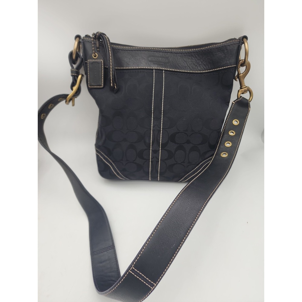 Vintage Y2K Coach 10403 Legacy Messenger Black Signature C Canvas Shoulder Bag